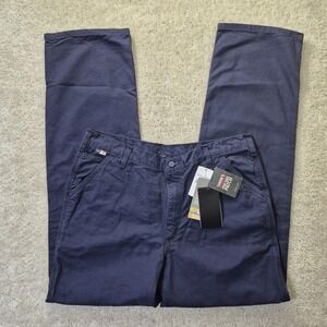 Carhartt FR Work Pants Mens 36/36 Blue Canvas Flame Resistant Utility Workwear